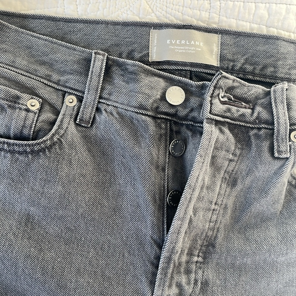 Everlane “the Relaxed Straight Jean,” Rigid Slouch, Grey, Women’s Sz 26 Regular